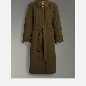 Burberry Long Quilted Coat with Belt